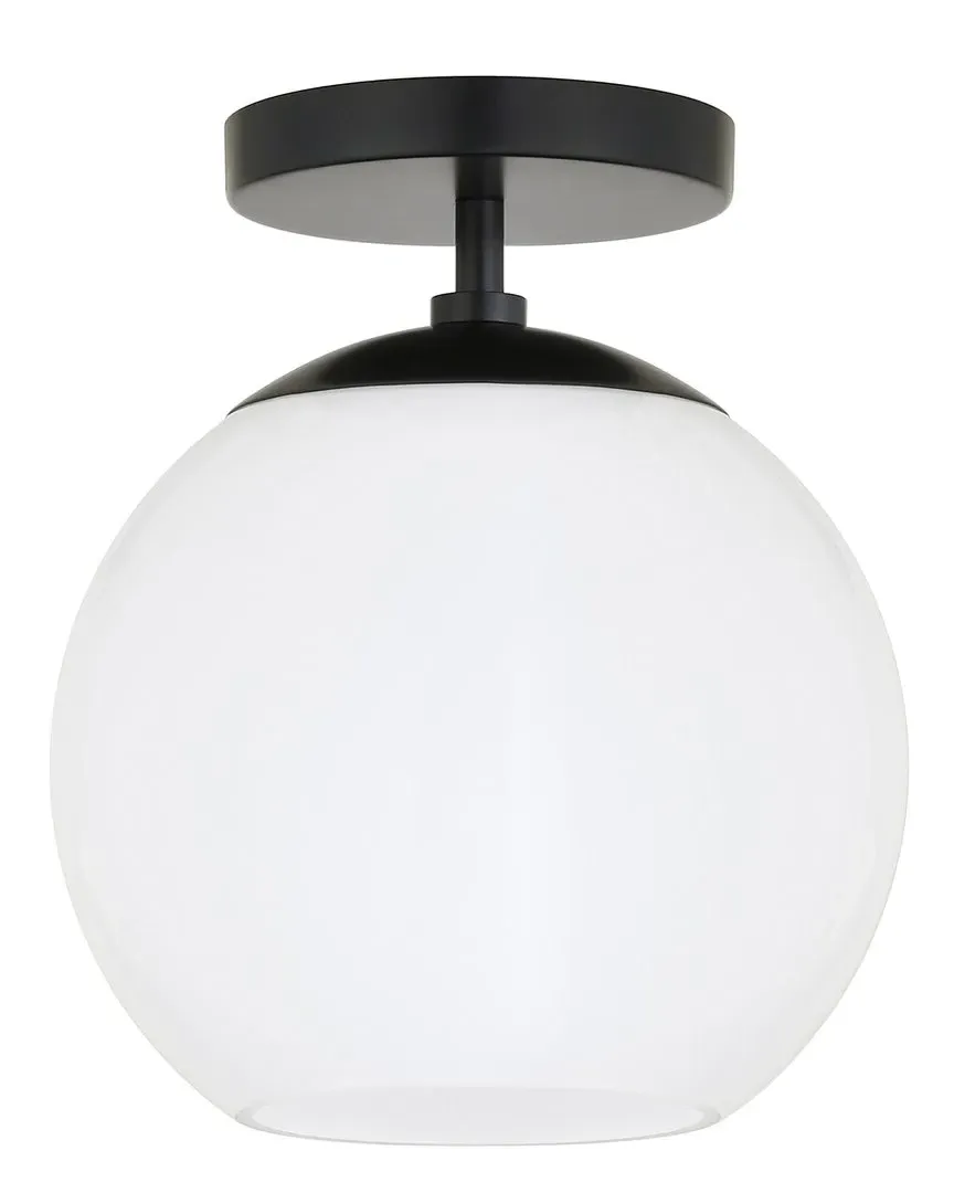 Bartlett Semi Flush Mount Ceiling Light - Black, Metal