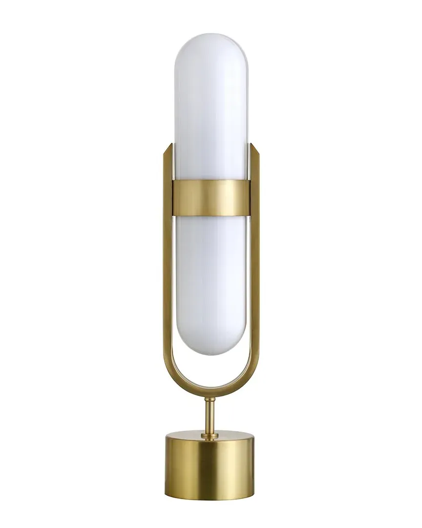 Blair Pill-Shaped Table Lamp - Brass, Milk Glass