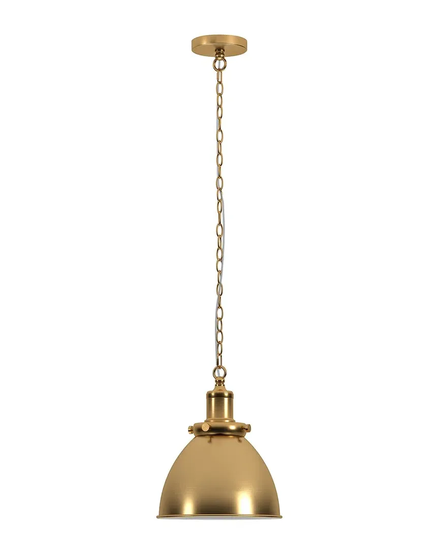 Elodie 12in Wide Pendant with Metal Shade - Brass