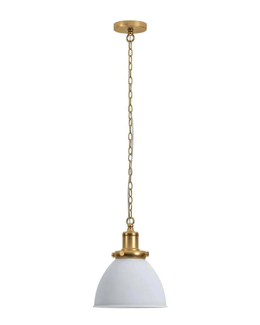 Elodie 12in Wide Pendant with Metal Shade - Matte White