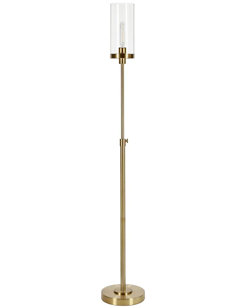 Frieda Floor Lamp with Clear Glass Shade - Brass, Metal image