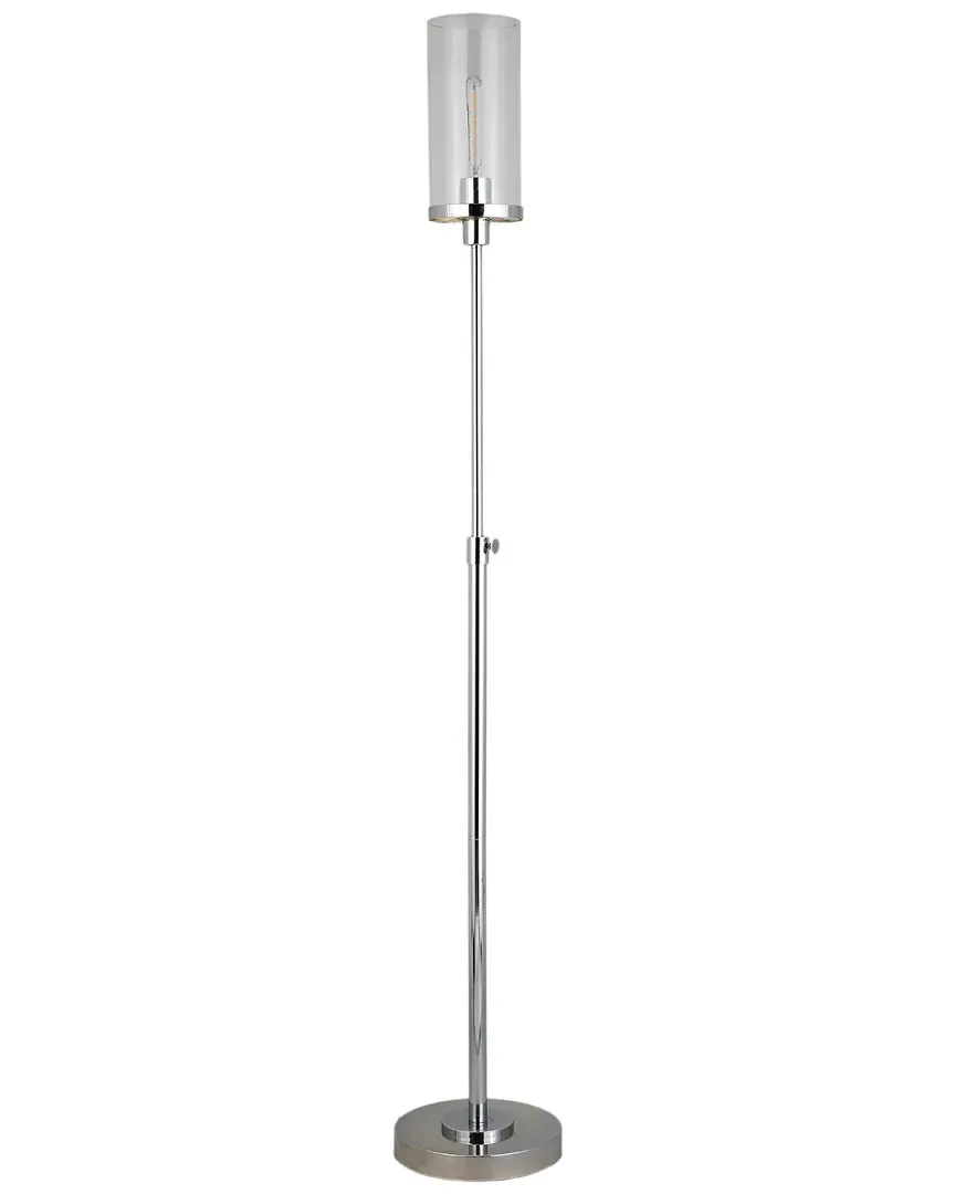 Frieda Floor Lamp with Clear Glass Shade - Silver, Metal
