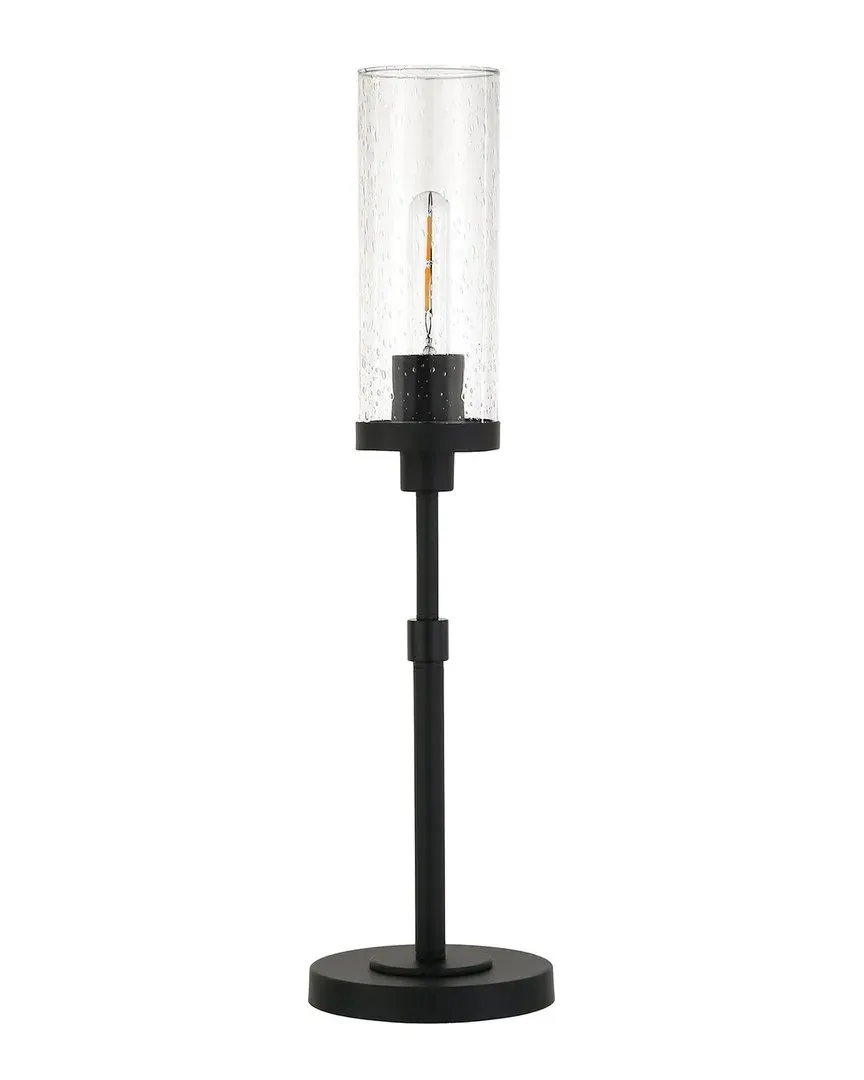 Frieda Table Lamp with Seeded Glass Shade - Bronze, Metal
