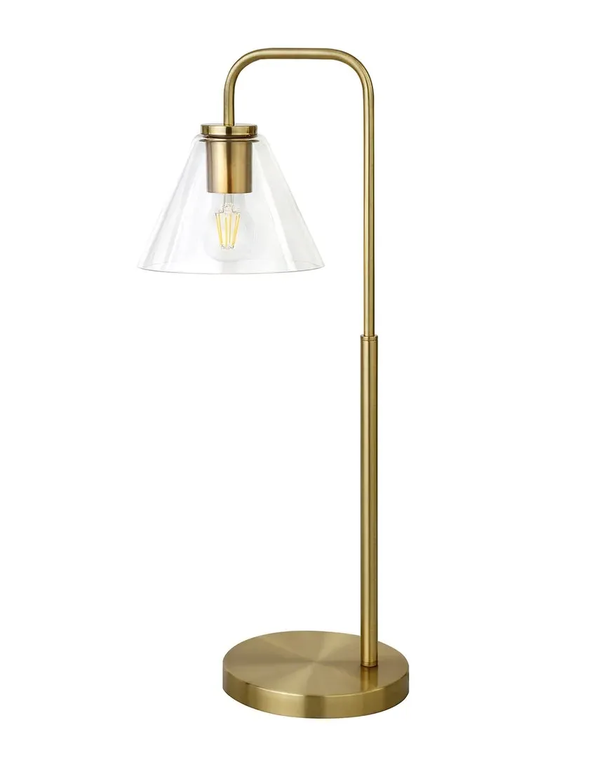 Henderson Arc Table Lamp with Glass Shade - Gold, Brass Metal