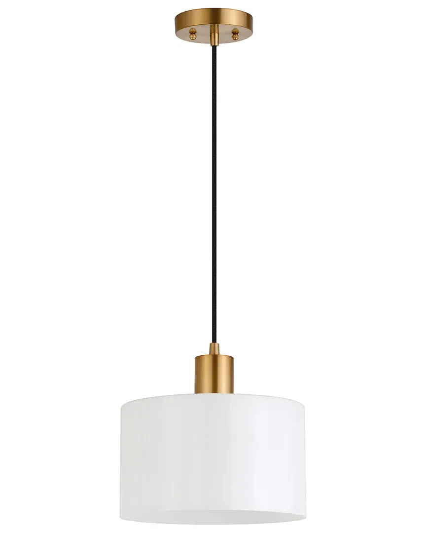 Henri Pendant - Gold, White Milk Glass