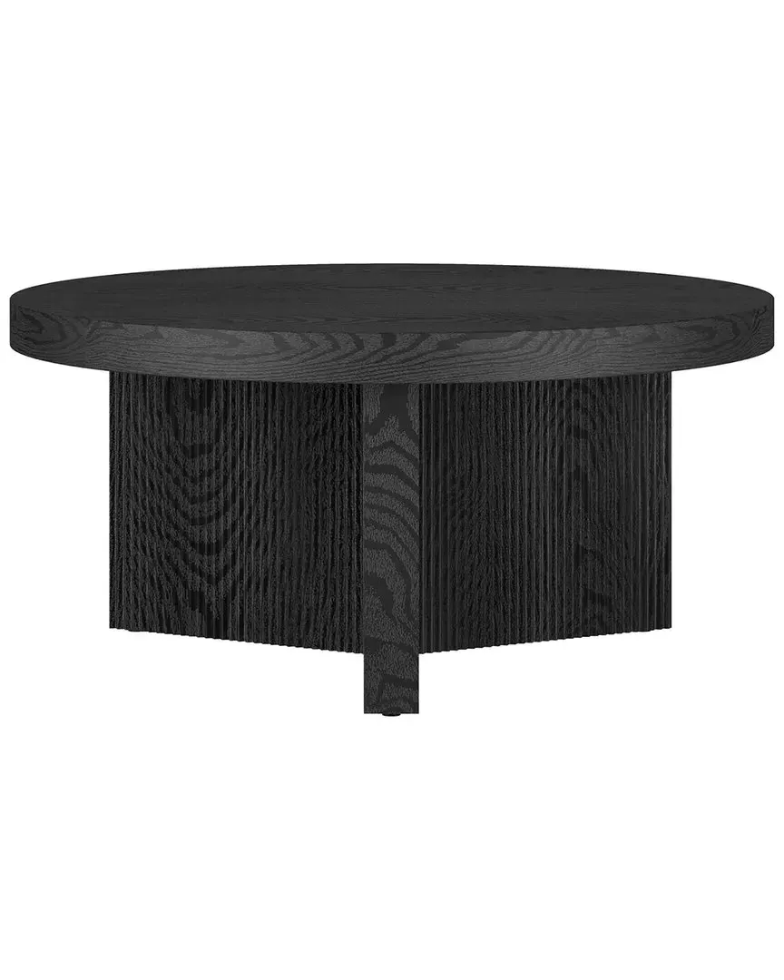 Holm 32in Round Coffee Table - Black Grain image