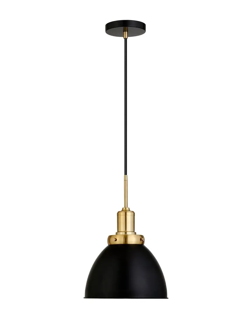 Madison 12-Inch Metal Pendant - Black, Brass