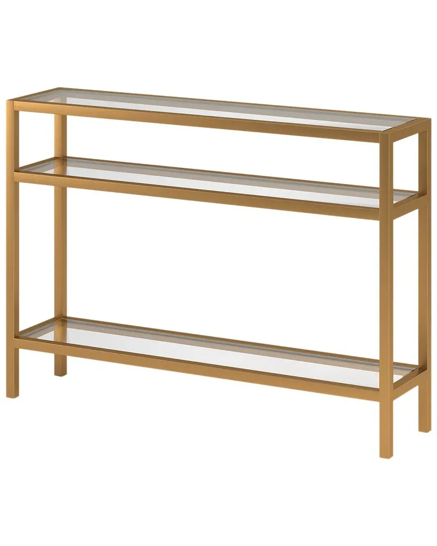 Sivil 42in Rectangular Console Table - Gold Brass, Metal image