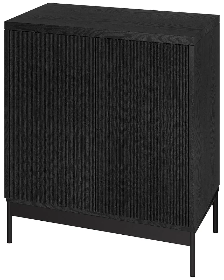 Whitman 28in Wide Rectangular Accent Cabinet - Black