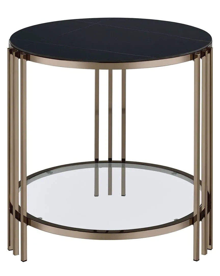 Abisha End Table - Champagne, Sintered Stone image
