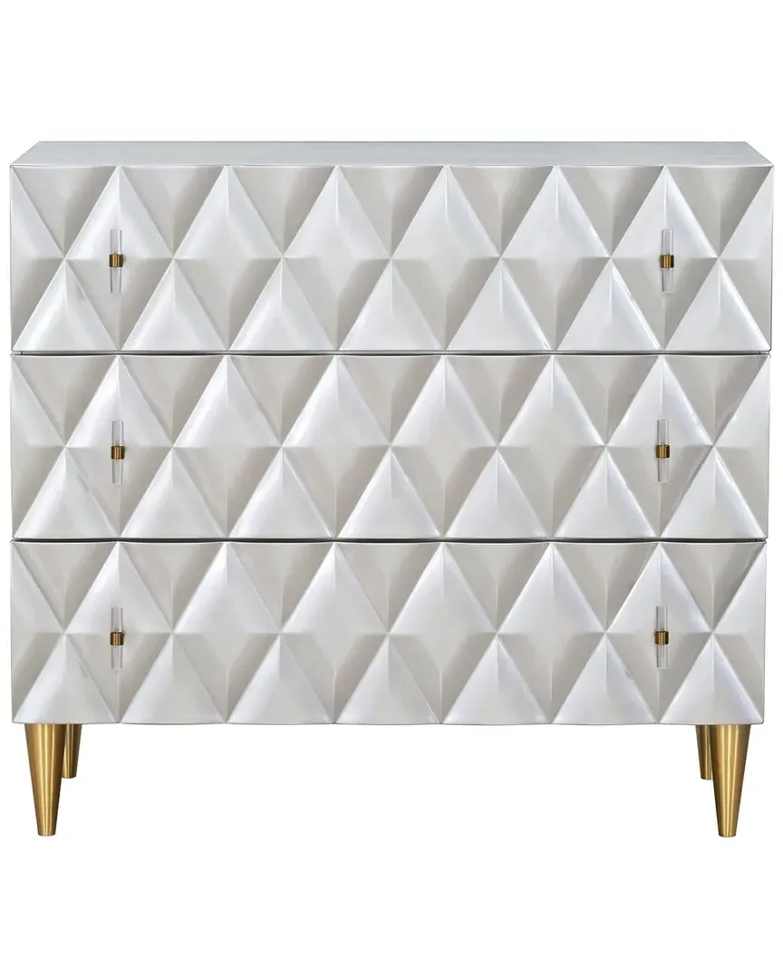 Anson 3-Drawer Console Cabinet - Silver, Wood image