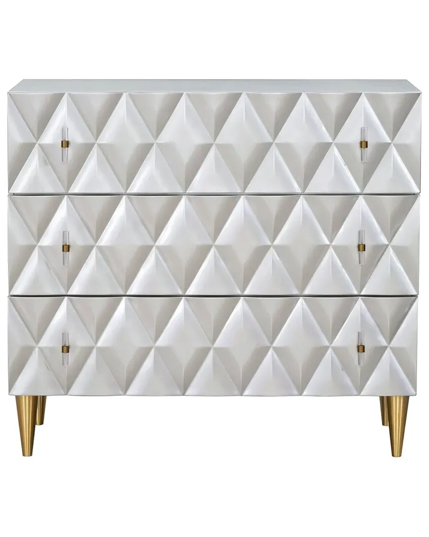 Anson 3-Drawer Console Cabinet - Silver, Wood