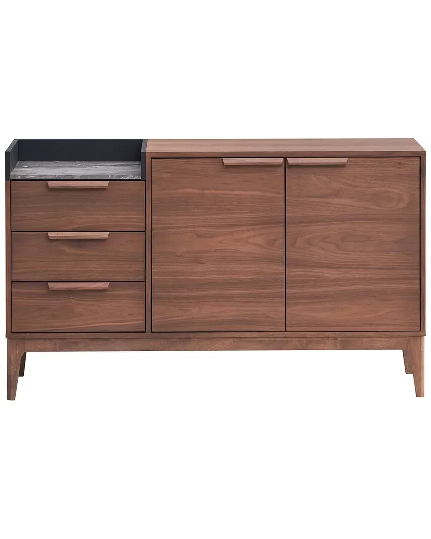 Bevis Server with Storage - Walnut, Engineered Stone