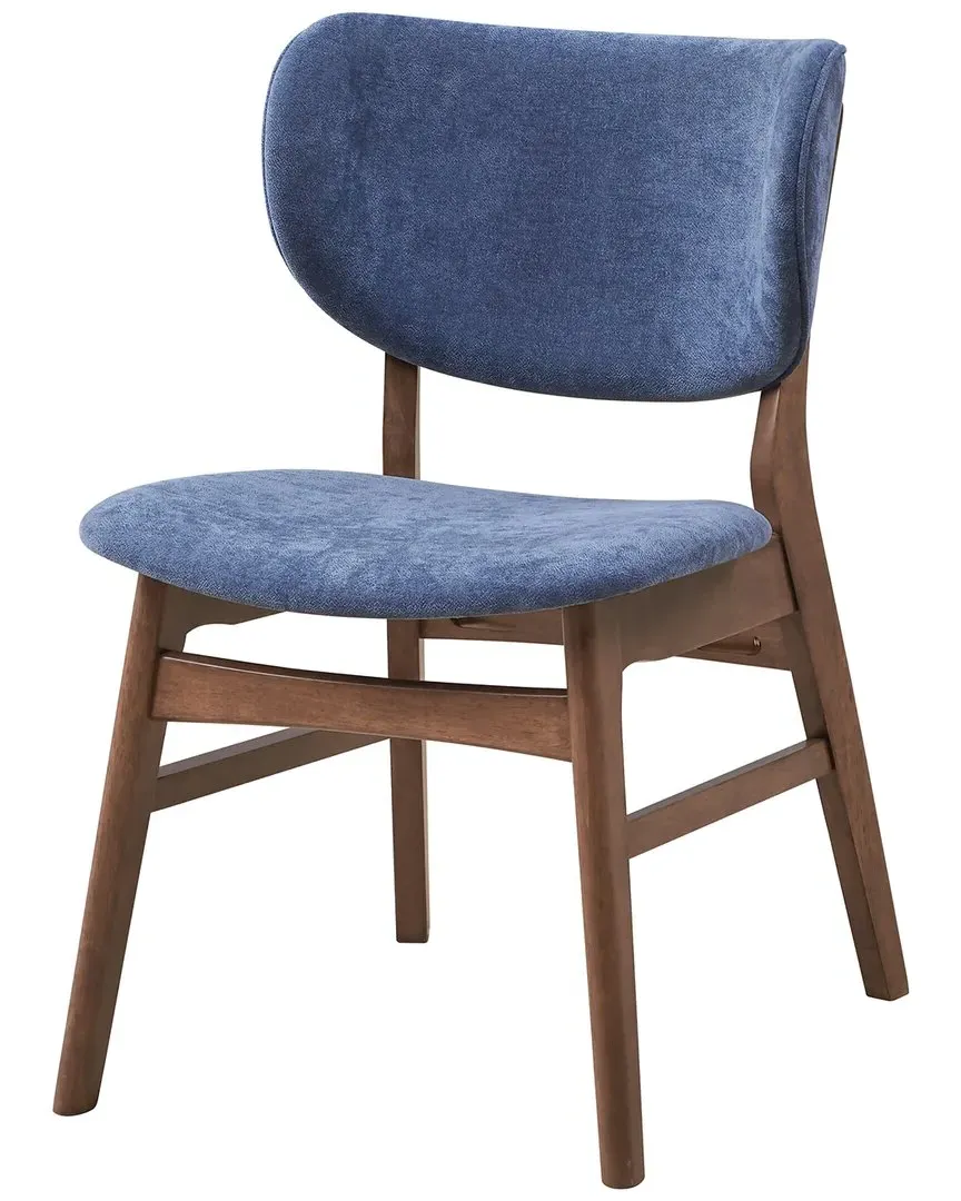 Bevis Set of 2 Side Chairs - Blue, Walnut image