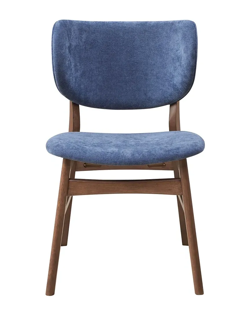 Bevis Set of 2 Side Chairs - Blue, Walnut image