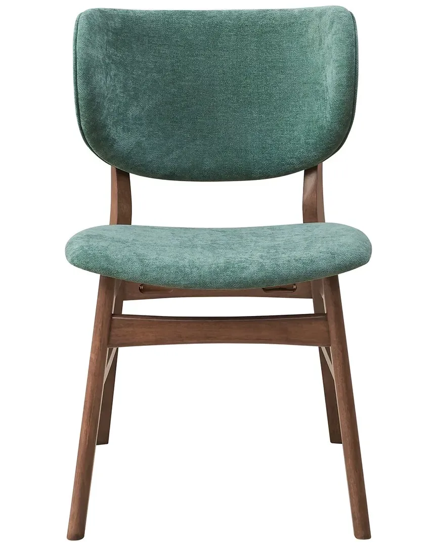 Bevis Set of 2 Side Chairs - Green, Walnut