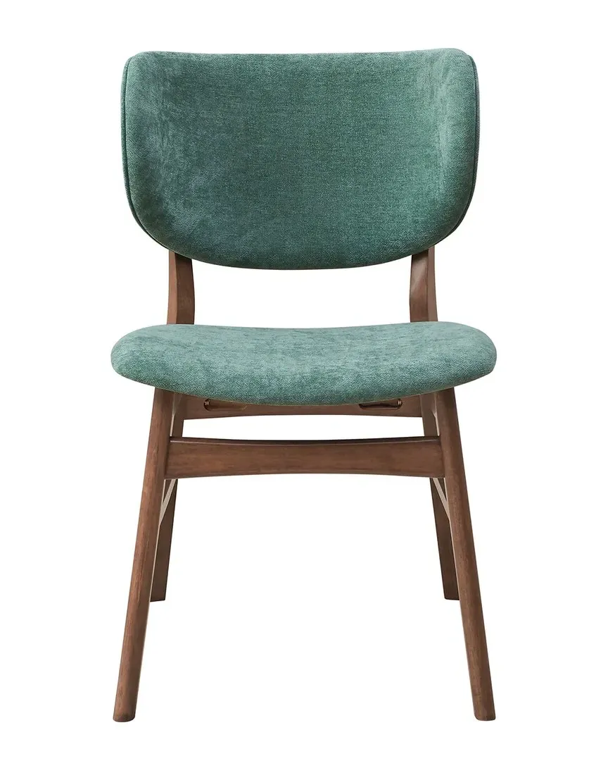 Bevis Set of 2 Side Chairs - Green, Walnut