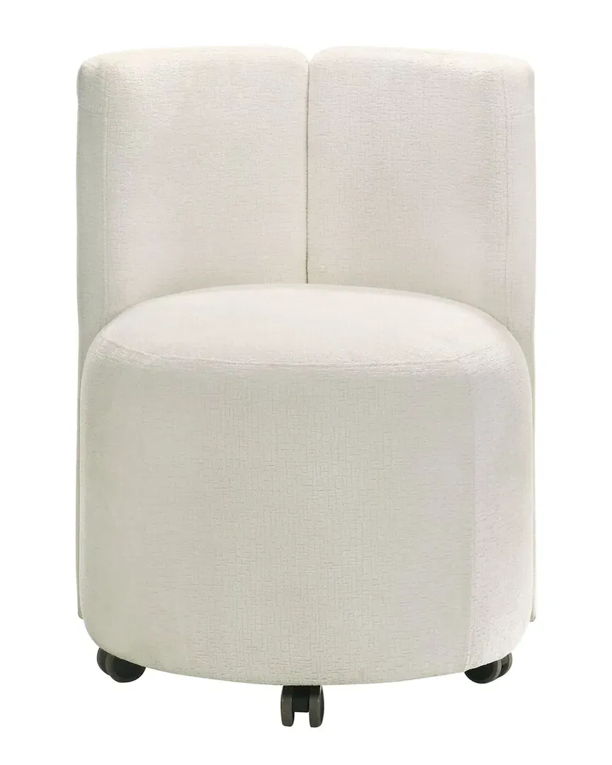 Blayde Side Chair Set of 2 with Swivel - White, Chenille