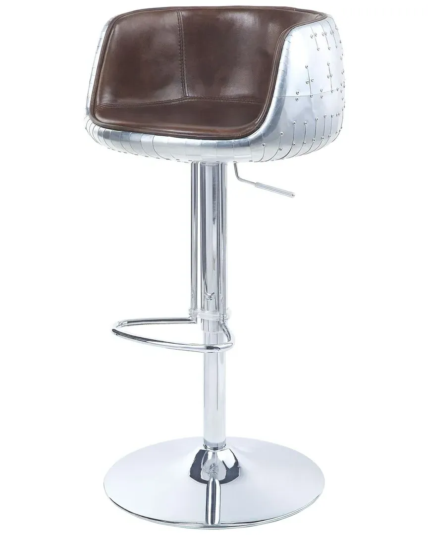 Brancaster Adjustable Swivel Stool - Brown, Leather
