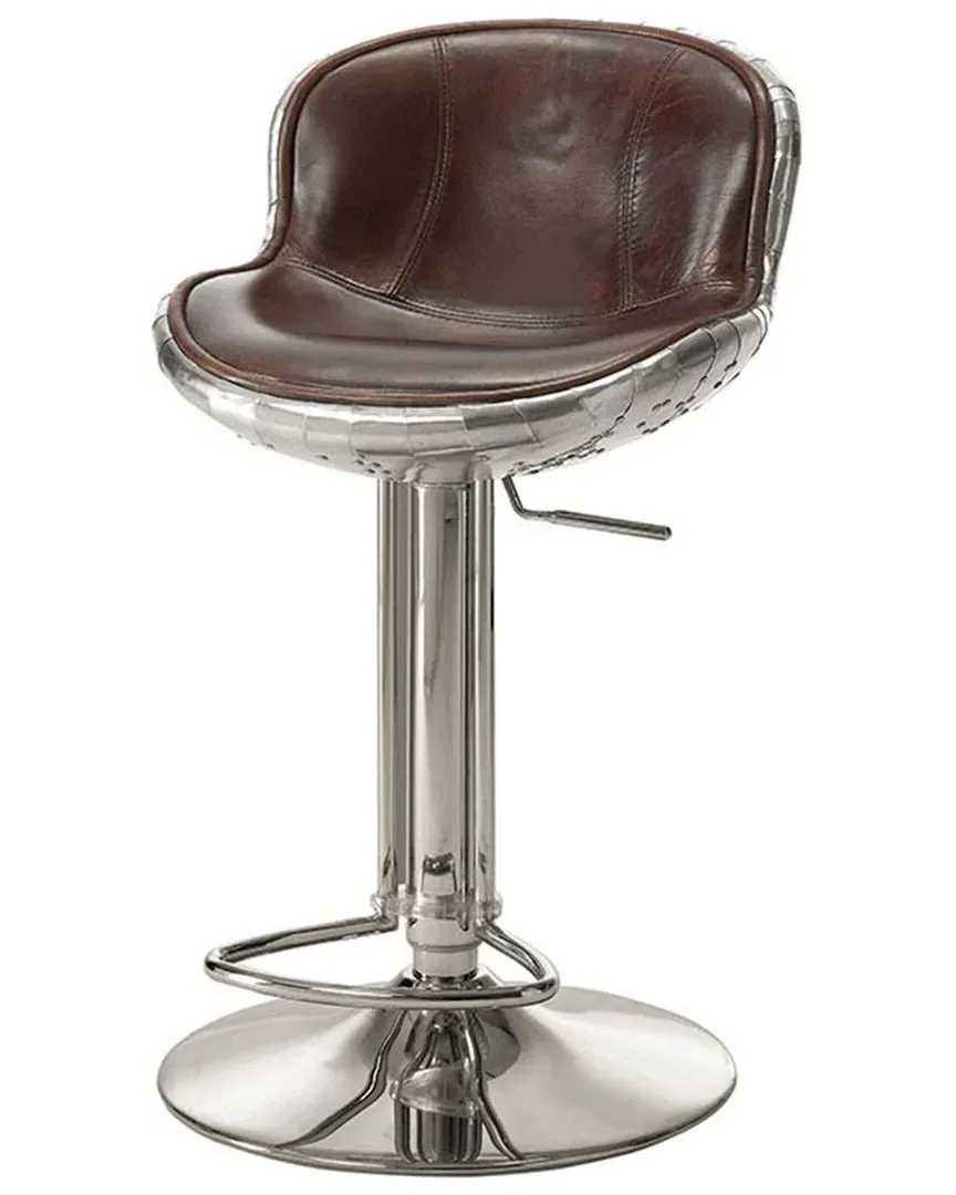 Brancaster Adjustable Swivel Stool - Brown, Leather image