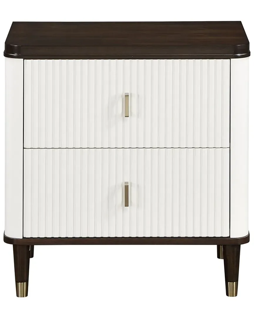 Carena Nightstand with USB Port - White, Walnut