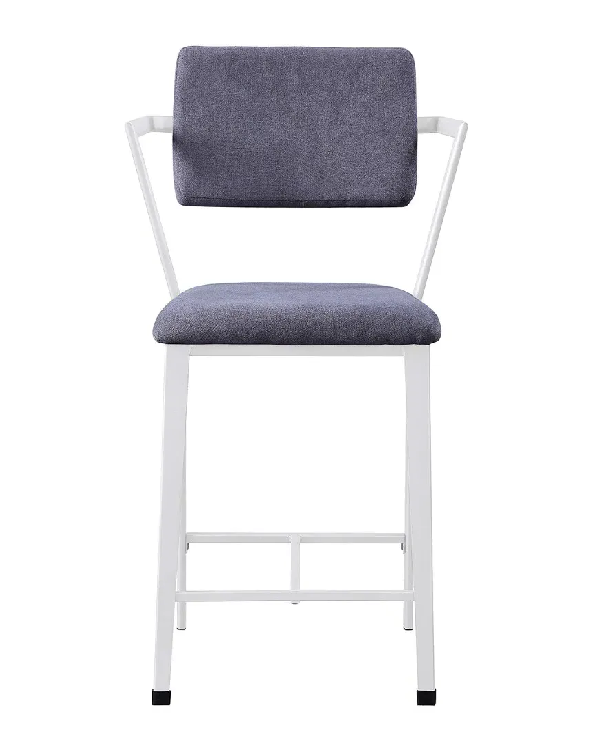 Cargo Counter Height Chair Set of 2 - Grey Fabric, White