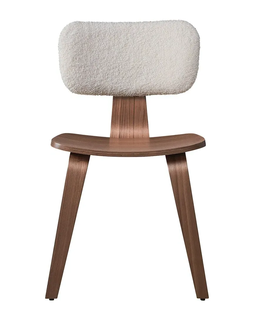 Casson Set of 2 Side Chairs - White, Boucle