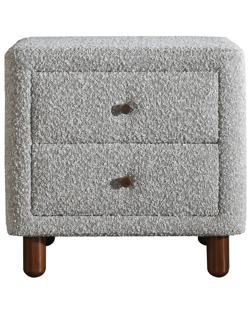 Cleo 2-Drawer Nightstand - Grey, Boucle
