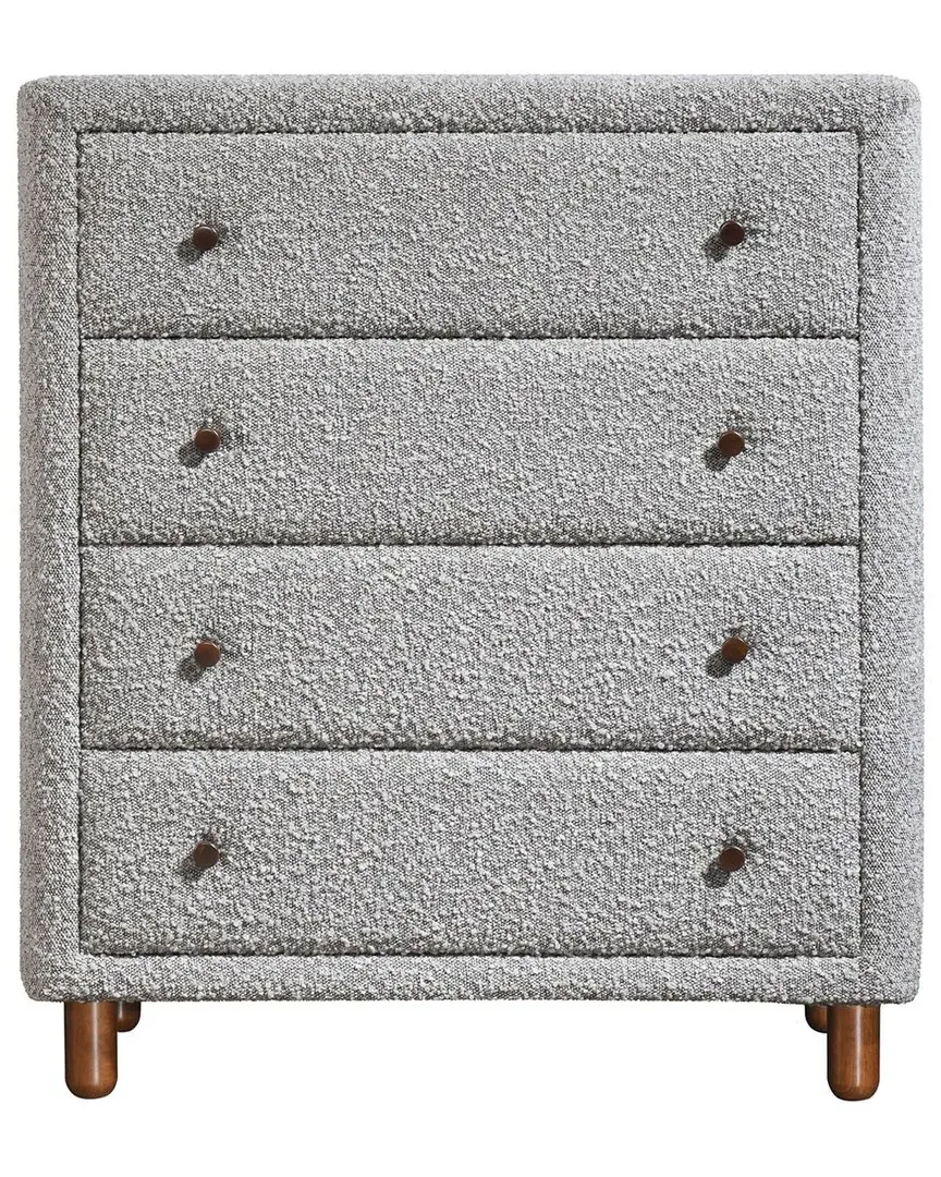 Cleo 4-Drawer Chest - Grey, Boucle
