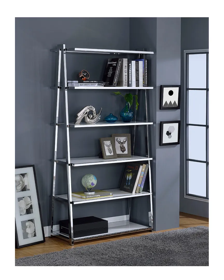 Coleen Bookshelf - White, Chrome image