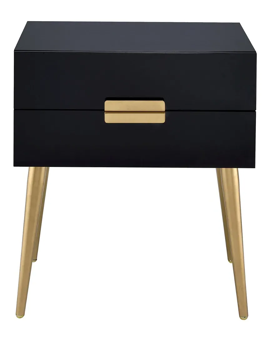 Denvor End Table with 2 Drawers - Black, Wood image