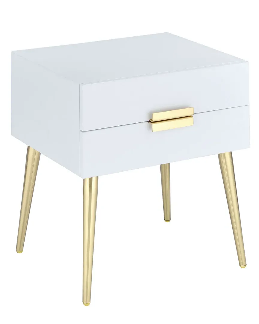 Denvor End Table with 2 Drawers - White, Wood