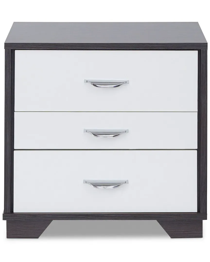 Eloy 3-Drawer Accent Table - White, Black