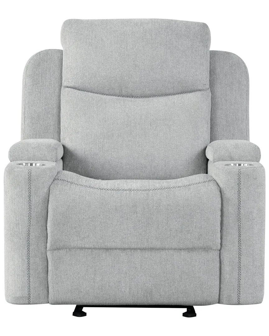 Galya Motion Glider Recliner with Storage - Grey, Chenille image