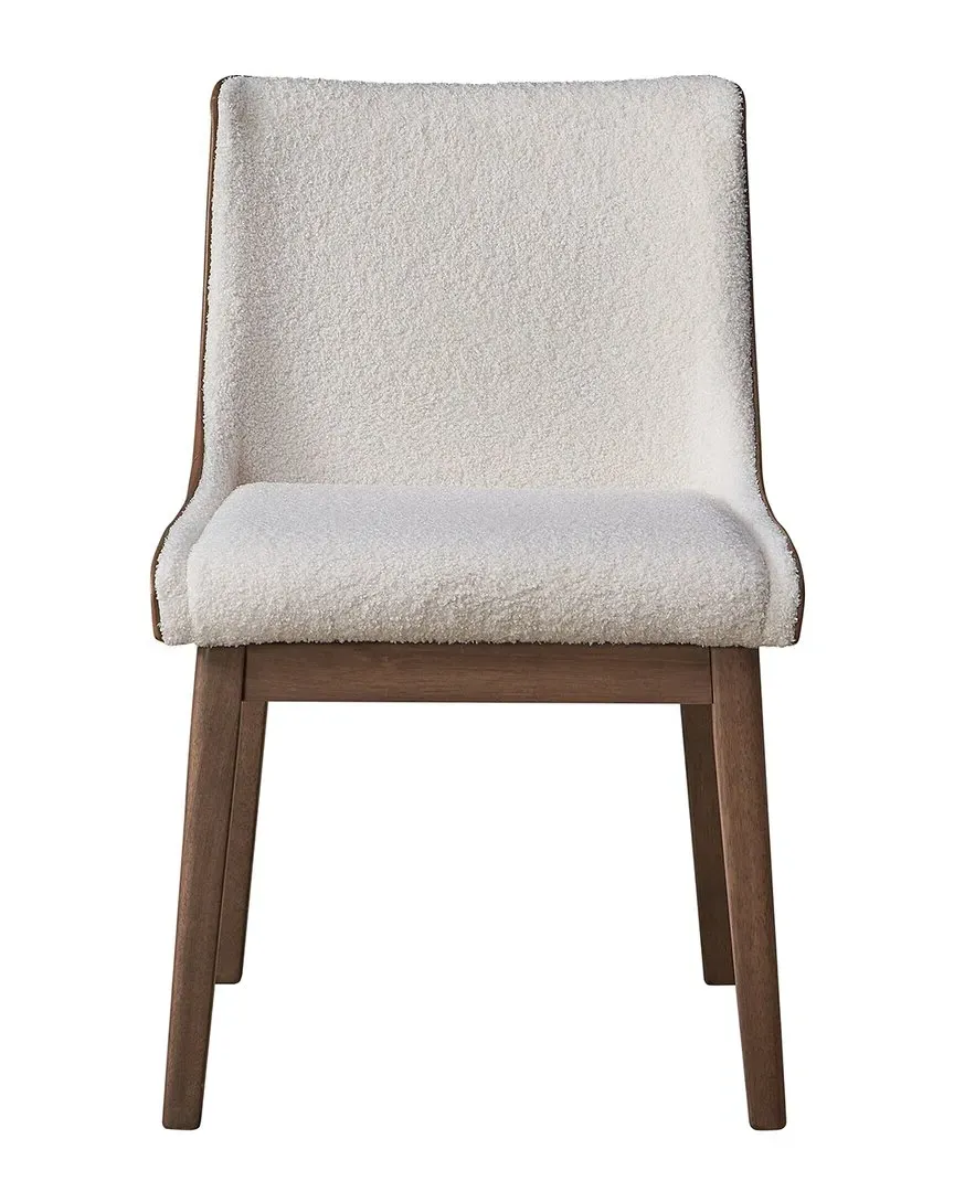 Ginny Side Chair Set of 2 - White, Boucle