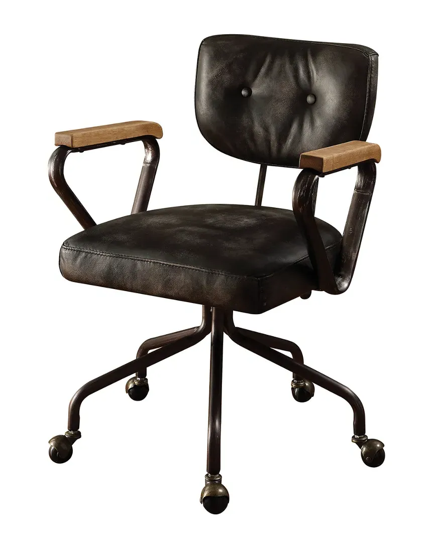 Hallie Executive Office Chair - Vintage Black, Top Grain Leather image