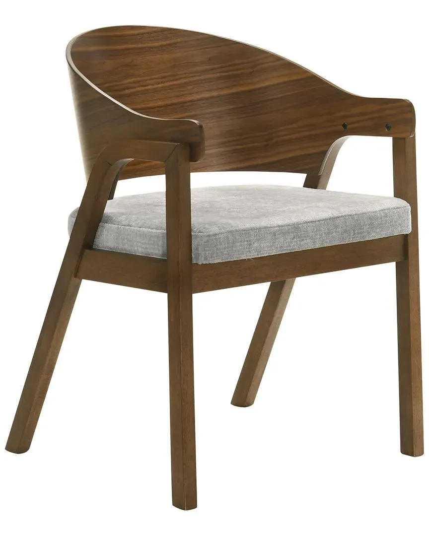 Hoyte Set of 2 Arm Chairs - Walnut, Chenille