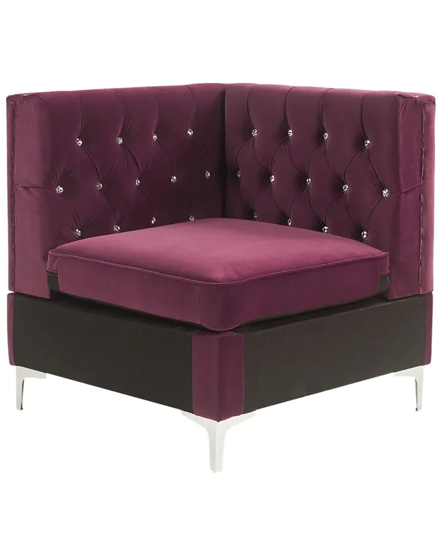 Jaszira Wedge Sectional with Storage - Burgundy, Velvet image