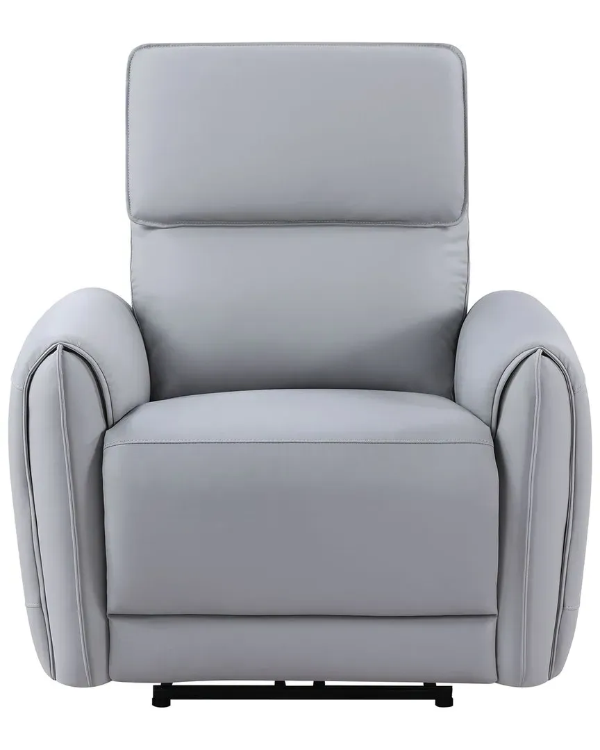 Jeromie Power Motion Recliner with USB Port - Grey, Synthetic Leather