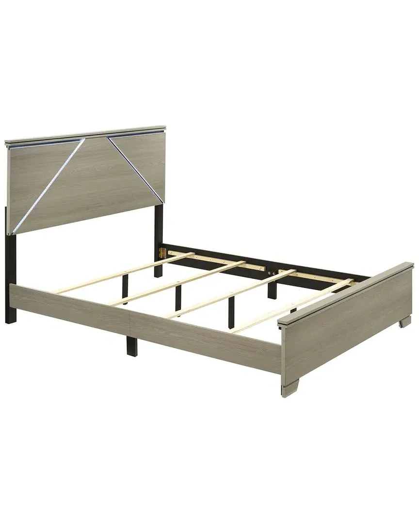 Joanna Queen Bed with LED - Grey image
