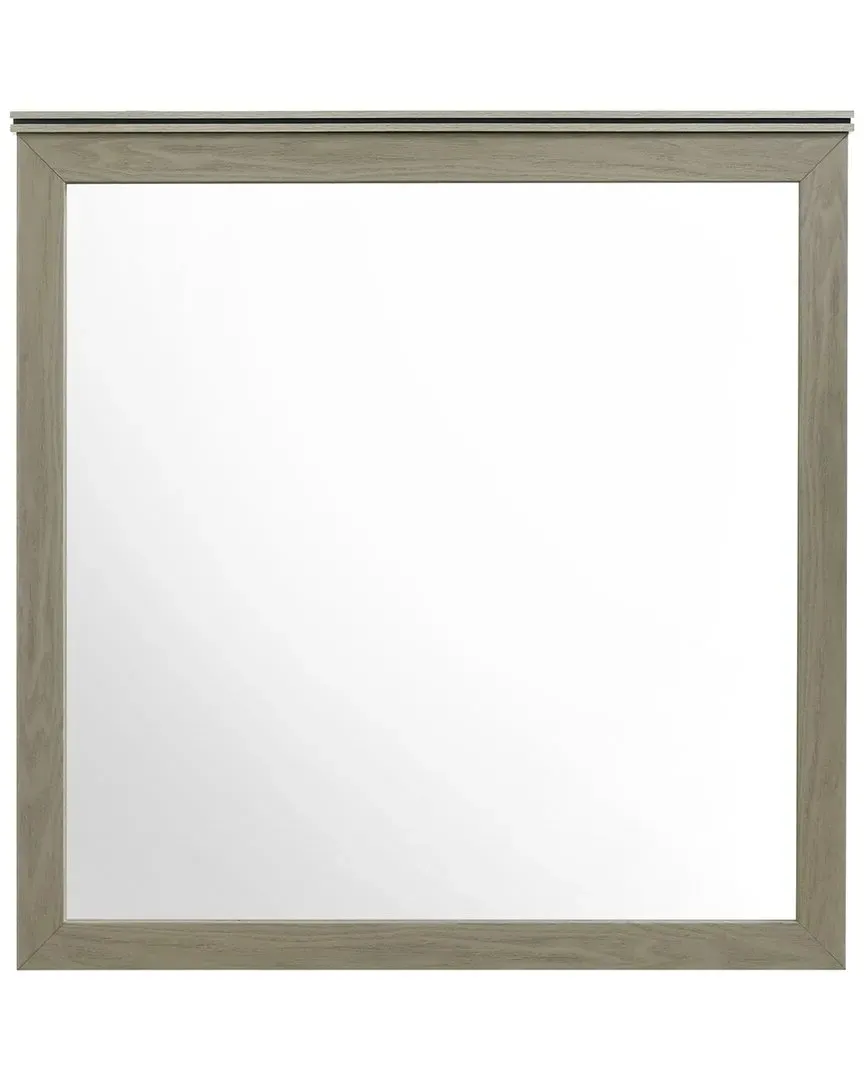 Joanna Square Mirror - Weathered Grey, Poplar Wood image