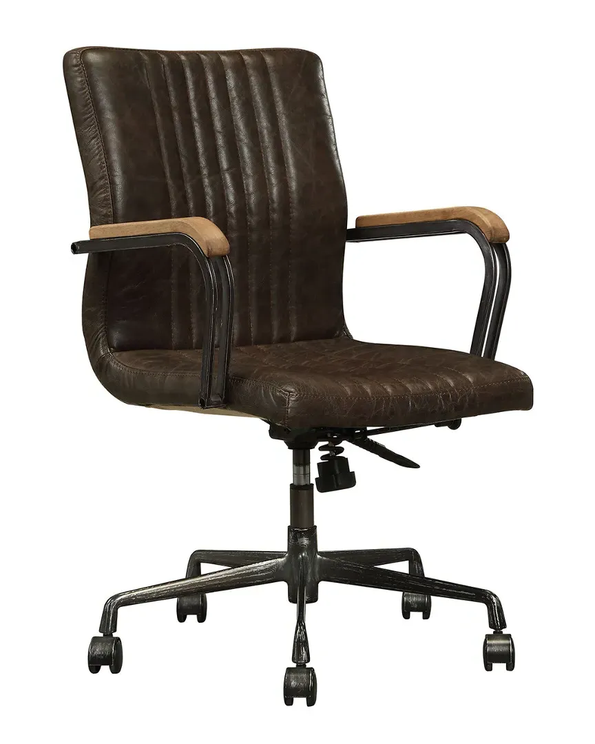 Joslin Executive Office Chair - Distress Chocolate, Top Grain Leather