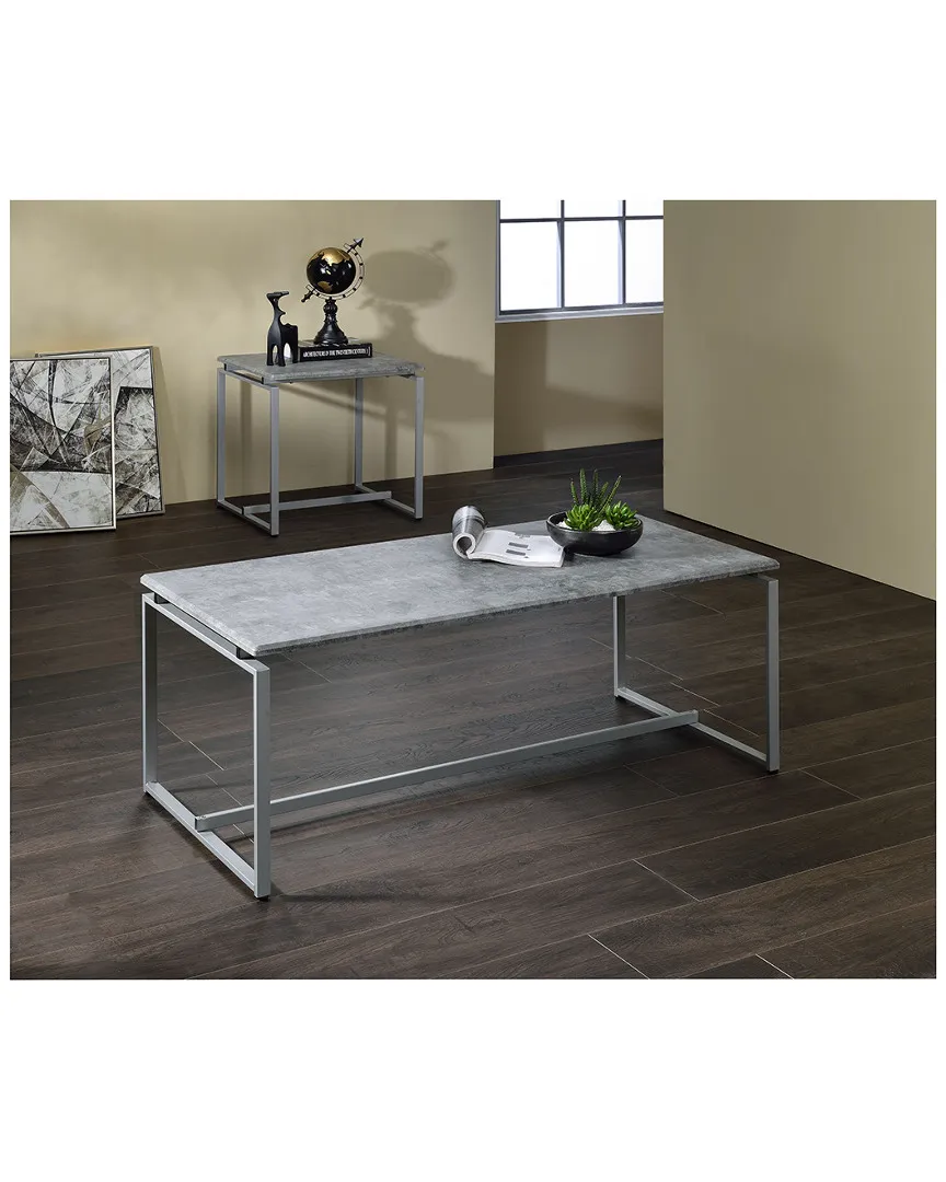 Jurgen 3-Piece Coffee and End Table Set - Concrete, Silver image