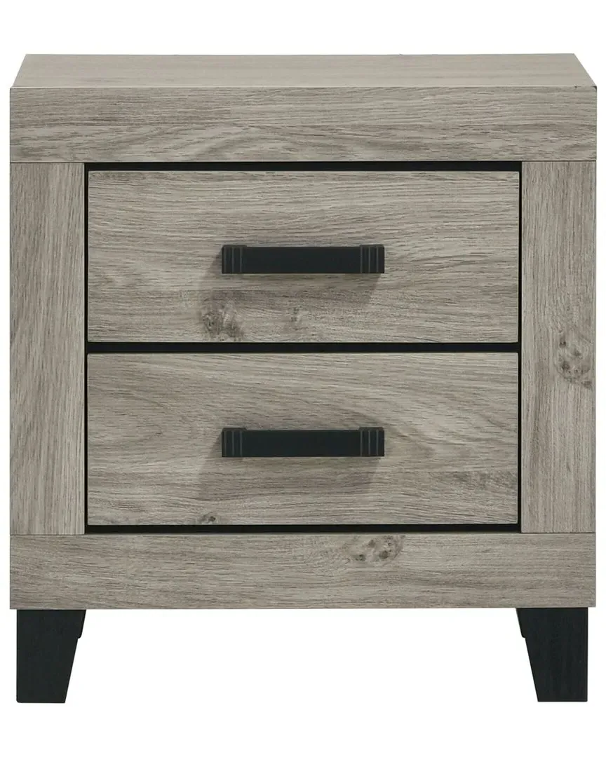 Mari 2-Drawer Nightstand - Light Grey, Wood image