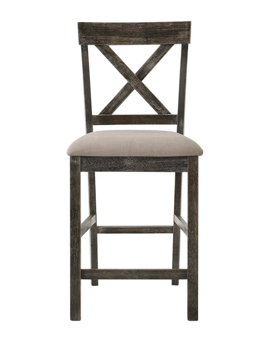 Martha II Counter Height Chair Set of 2 - Tan, Linen