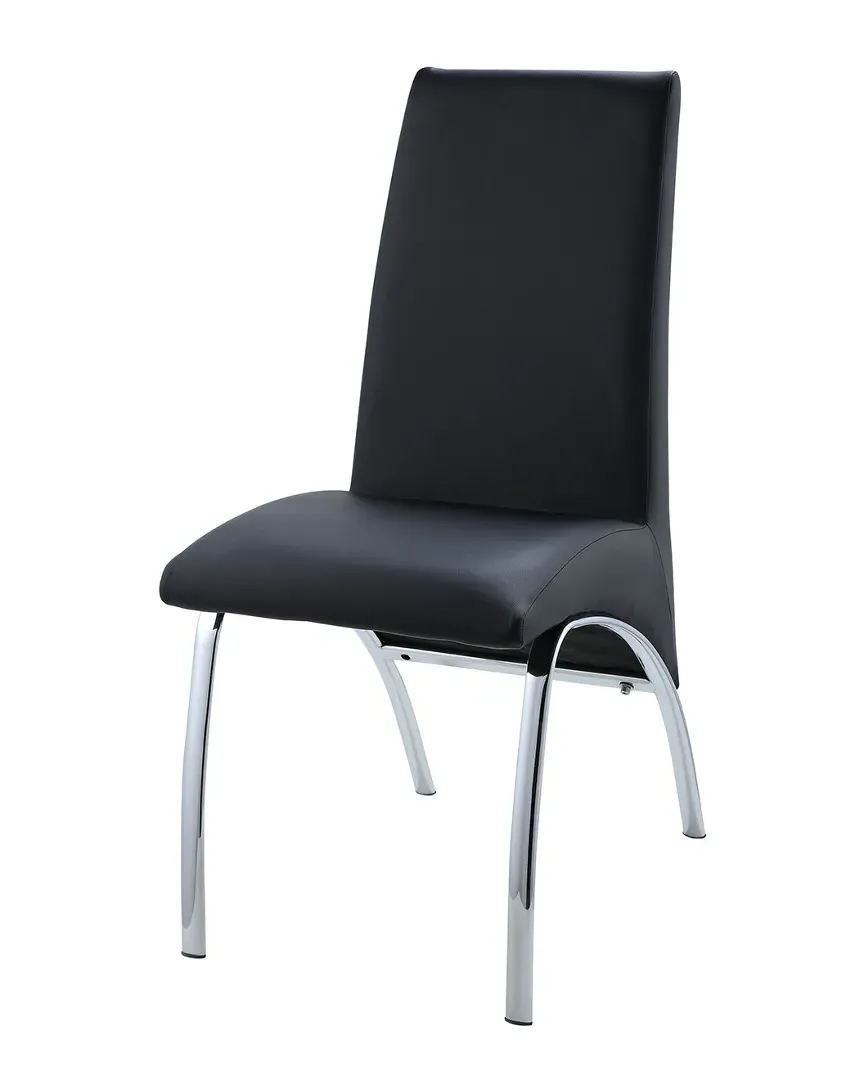 Pervis Side Chair Set of 2 - Black, Faux Leather