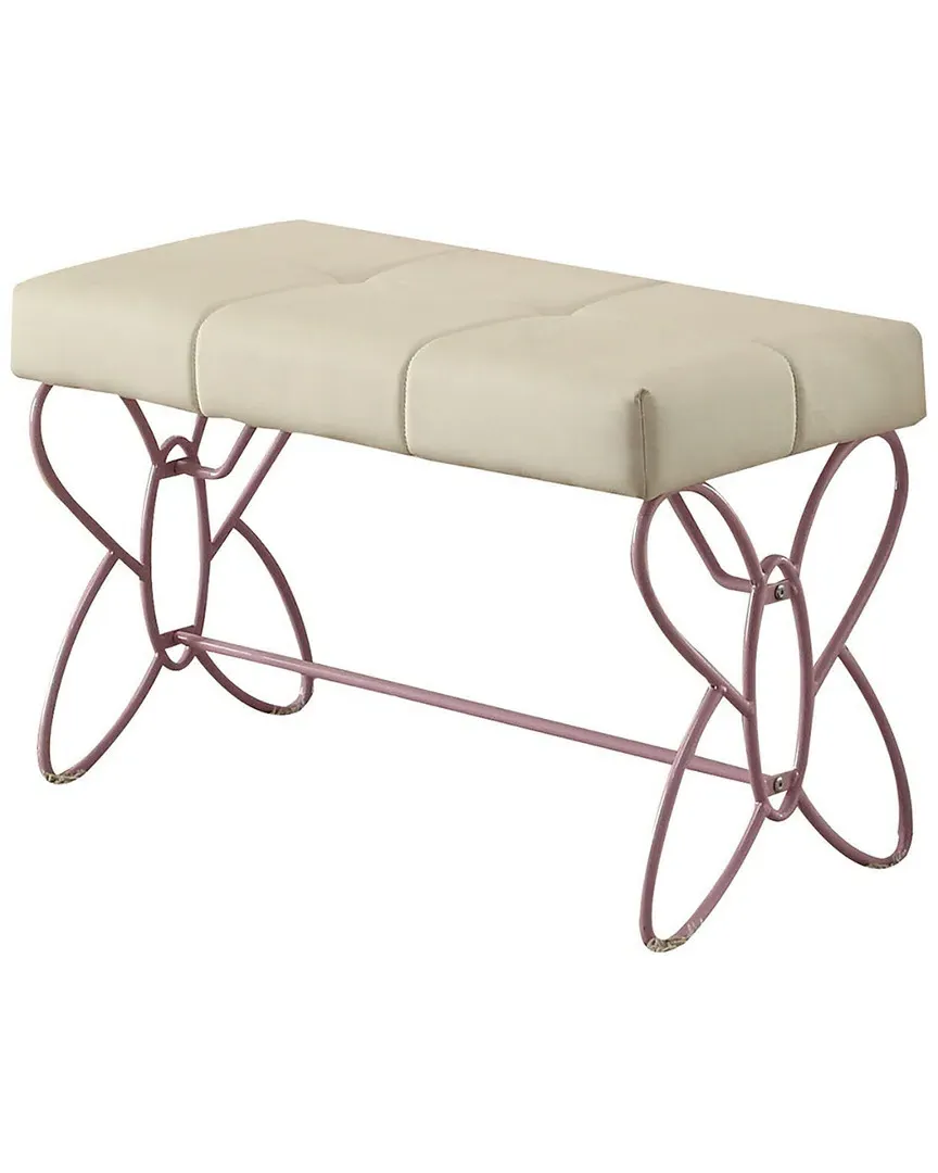 Priya II Bench - White, Faux Leather image