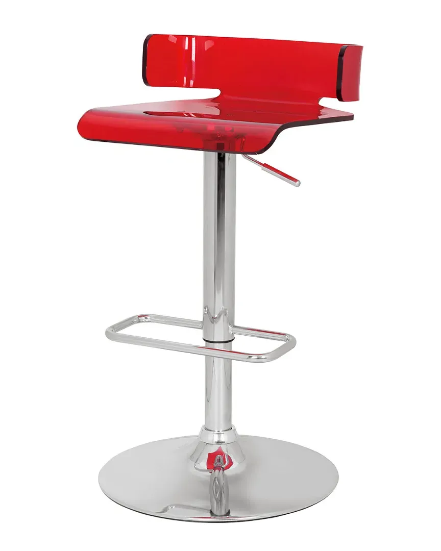 Rania Adjustable Stool - Red, Chrome