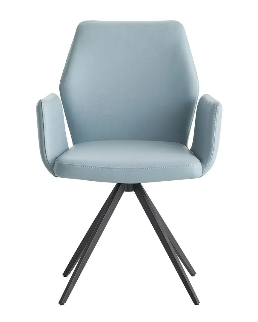 Segismunda Arm Chair with Swivel - Baby Blue, Leather image