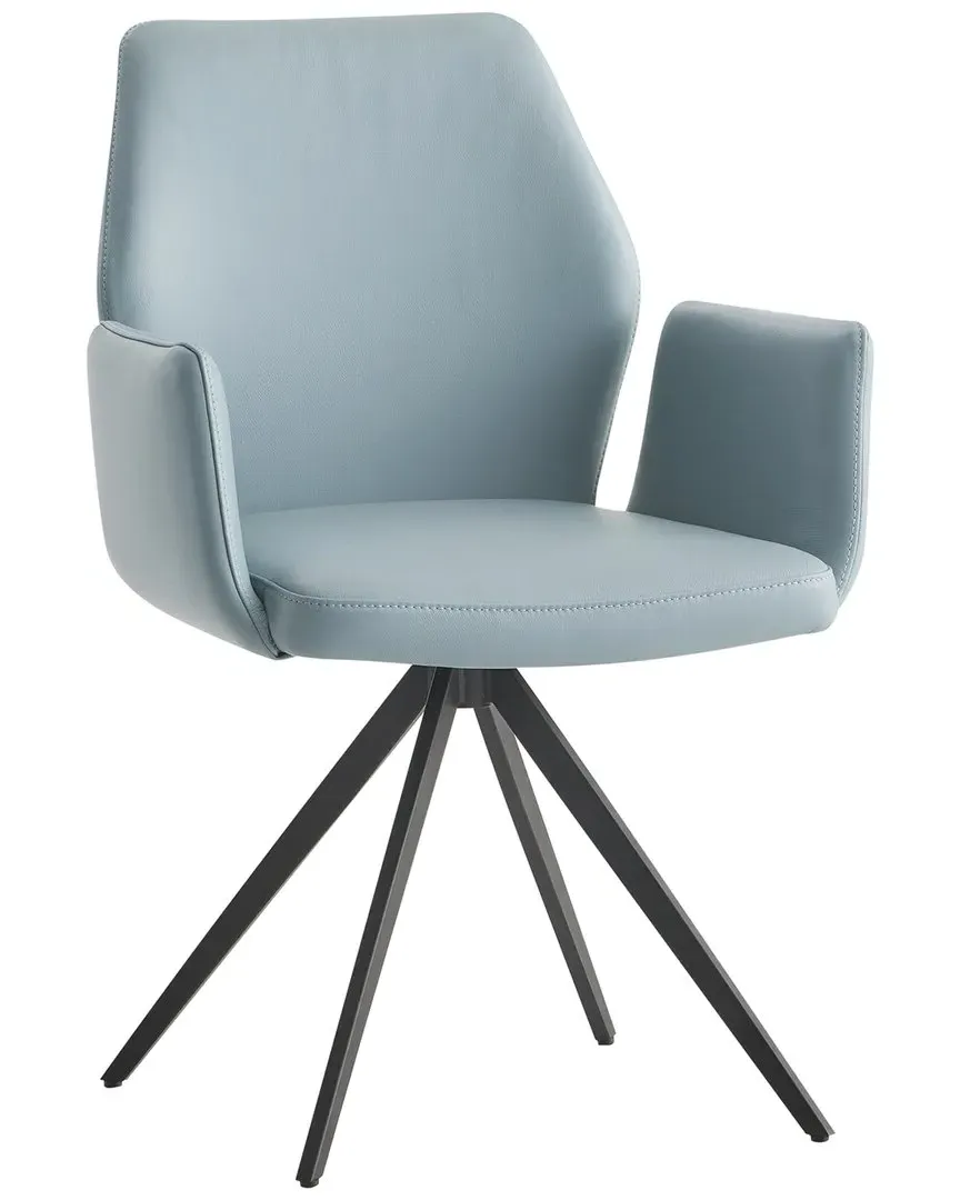Segismunda Side Chair with Swivel - Sage Green, Leather